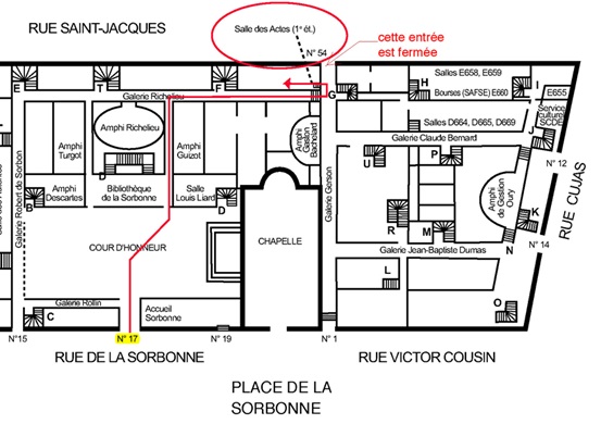 Accès salle des actes Accès salle des actes